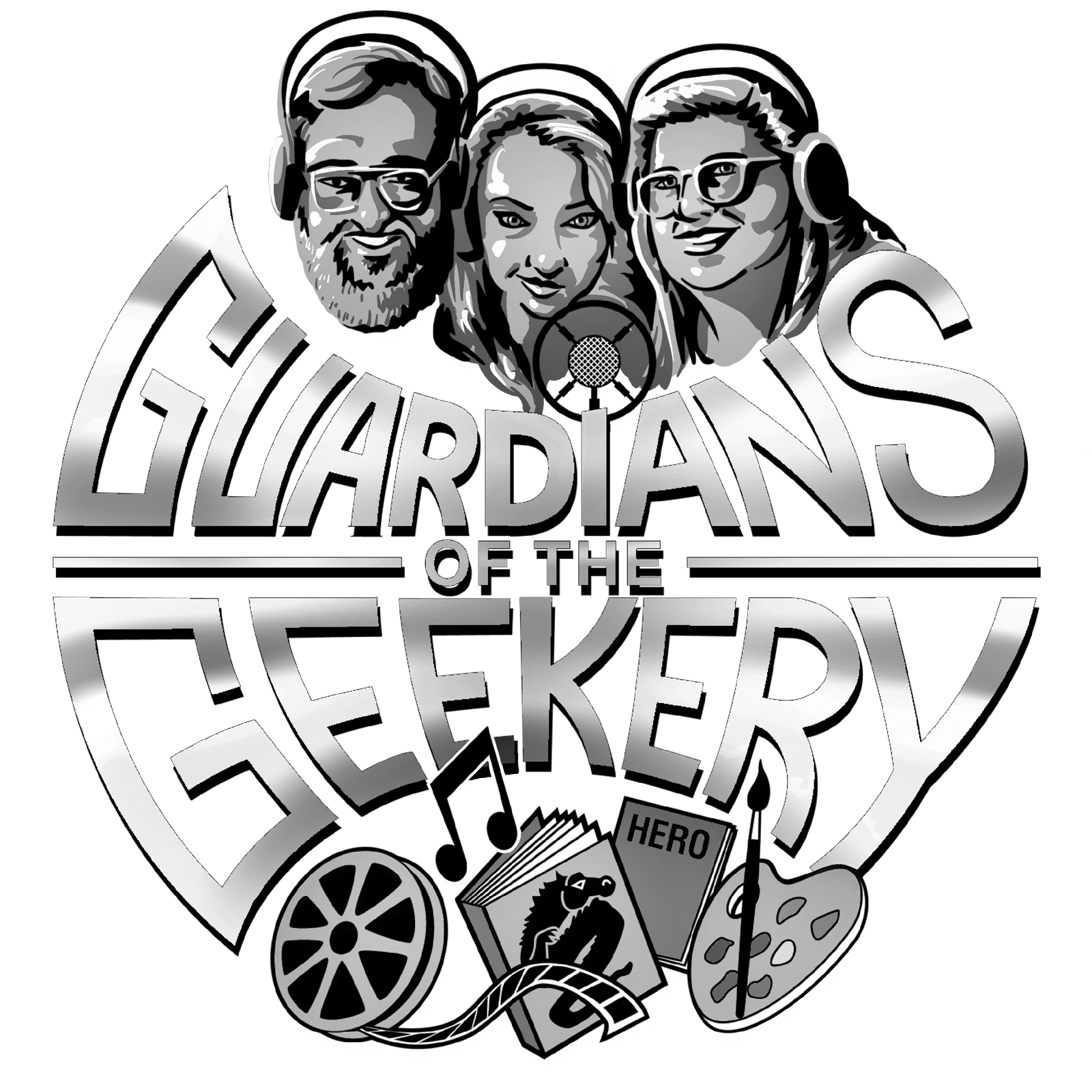 Guardians of the Geekery B&W logo